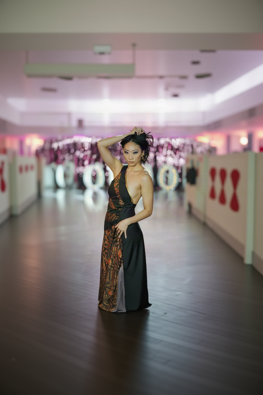 Banana Leaves One Shoulder Dress
